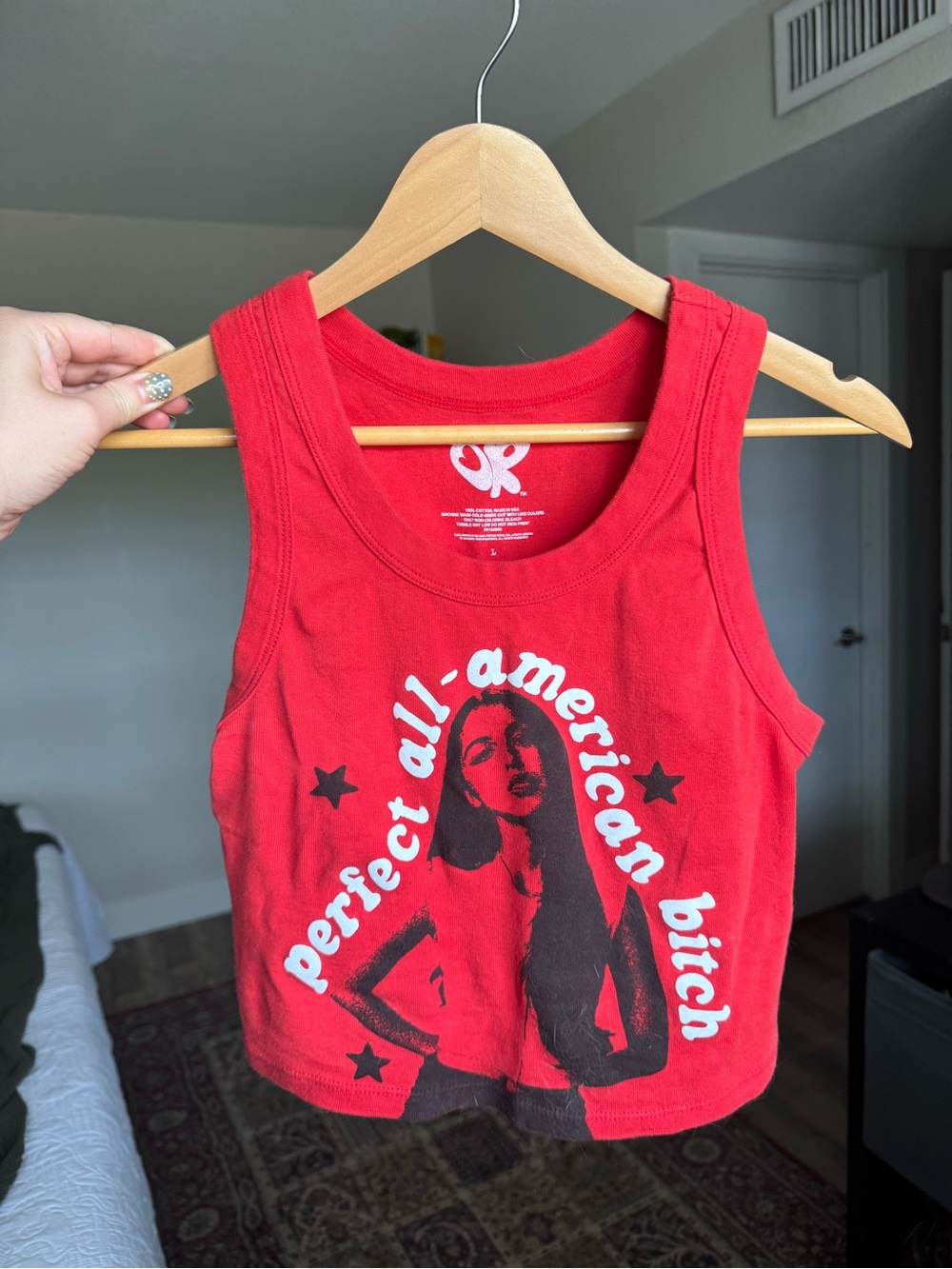 Olivia Rodrigo “Perfect All American B*tch Crop Top in Red